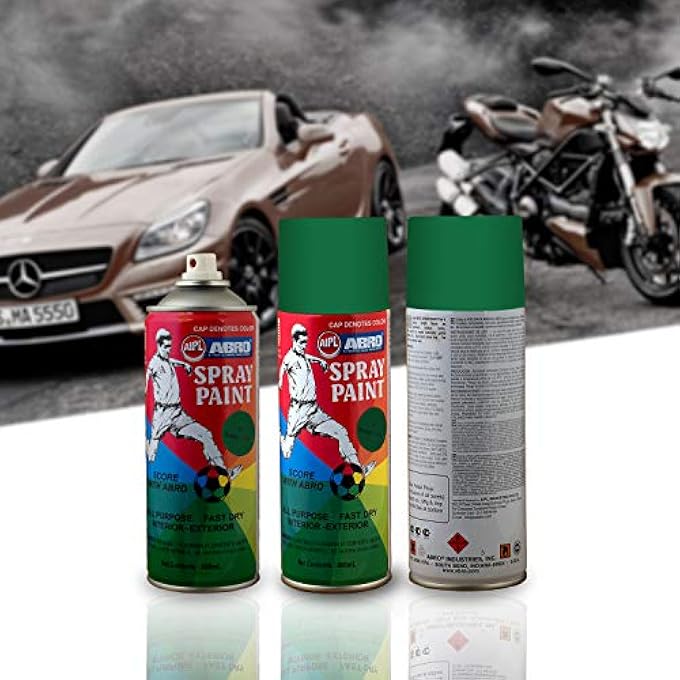 Abro SP-37 MULTIPURPOSE COLOUR SPRAY PAINT CAN FOR CARS AND BIKES (400ML, FRESH GREEN, 1 PC) - Image 3